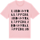 Pink Cotton t-shirt med Lundamyrkläppen ordlek t-shirt