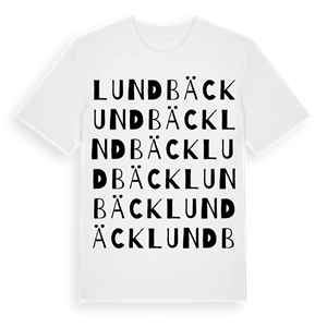 Lundbäck ordlek t-shirt – ekologisk bomull t-shirt från Pinshirt