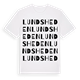 White t-shirt med Lundsheden ordlek t-shirt