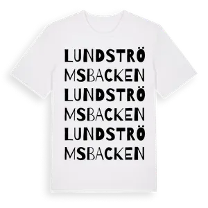 Lundströmsbacken ordlek t-shirt – ekologisk bomull t-shirt från Pinshirt