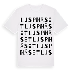 Luspnäset ordlek t-shirt – ekologisk bomull t-shirt från Pinshirt