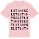 Pink Cotton t-shirt med Lutamyselet ordlek t-shirt