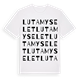 White t-shirt med Lutamyselet ordlek t-shirt