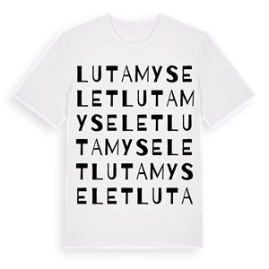Lutamyselet ordlek t-shirt – ekologisk bomull t-shirt från Pinshirt