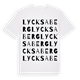 White t-shirt med Lycksaberg ordlek t-shirt