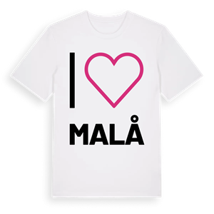 Jag älskar Malå t-shirt stort tryck – ekologisk bomull t-shirt från Pinshirt