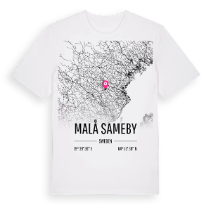 Malå sameby karta t-shirt – ekologisk bomull t-shirt från Pinshirt