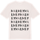 Vintage White t-shirt med Malmby ordlek t-shirt