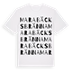 White t-shirt med Marabäcksbränna ordlek t-shirt