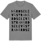 Mid Heather Gray t-shirt med Mårdsele Västra ordlek t-shirt