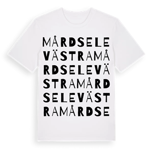 Mårdsele Västra ordlek t-shirt – ekologisk bomull t-shirt från Pinshirt