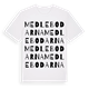 White t-shirt med Medlebodarna ordlek t-shirt