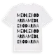 White t-shirt med Medlebodarna ordlek t-shirt