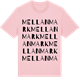 Pink Cotton t-shirt med Mellanmark ordlek t-shirt