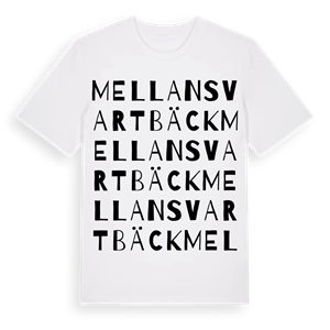 Mellansvartbäck ordlek t-shirt – ekologisk bomull t-shirt från Pinshirt