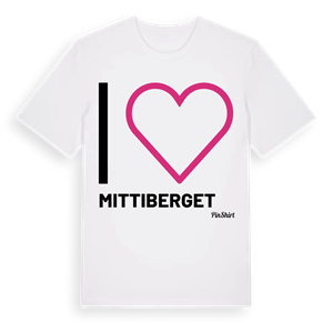Jag älskar Mittiberget t-shirt stort tryck – ekologisk bomull t-shirt från Pinshirt