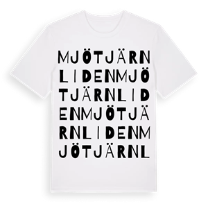 Mjötjärnliden ordlek t-shirt – ekologisk bomull t-shirt från Pinshirt