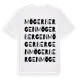 White t-shirt med Mögerbergen ordlek t-shirt