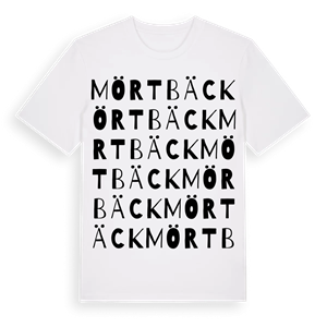 Mörtbäck ordlek t-shirt – ekologisk bomull t-shirt från Pinshirt