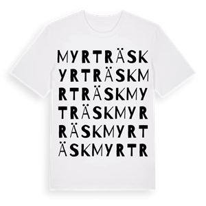 Myrträsk ordlek t-shirt – ekologisk bomull t-shirt från Pinshirt