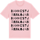 Pink Cotton t-shirt med Nammestjärnkojan ordlek t-shirt