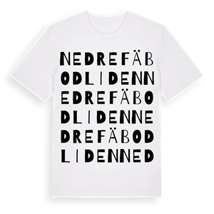Nedre Fäbodliden ordlek t-shirt – ekologisk bomull t-shirt från Pinshirt