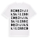 White t-shirt med Nedre Hjukskälen ordlek t-shirt