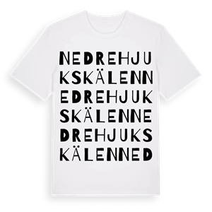 Nedre Hjukskälen ordlek t-shirt – ekologisk bomull t-shirt från Pinshirt