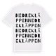 White t-shirt med Nedre Kläppen ordlek t-shirt