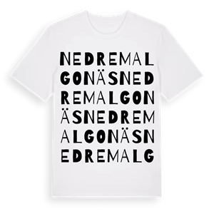 Nedre Malgonäs ordlek t-shirt – ekologisk bomull t-shirt från Pinshirt