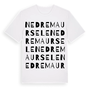 Nedre Maursele ordlek t-shirt – ekologisk bomull t-shirt från Pinshirt