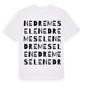Nedre Mesele ordlek t-shirt – ekologisk bomull t-shirt från Pinshirt