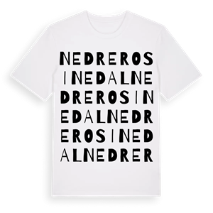 Nedre Rosinedal ordlek t-shirt – ekologisk bomull t-shirt från Pinshirt