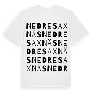 Nedre Saxnäs ordlek t-shirt – ekologisk bomull t-shirt från Pinshirt