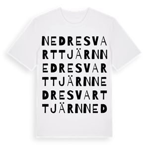 Nedre Svarttjärn ordlek t-shirt – ekologisk bomull t-shirt från Pinshirt