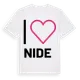 White t-shirt med Jag älskar Nide t-shirt stort tryck