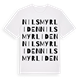White t-shirt med Nilsmyrliden ordlek t-shirt