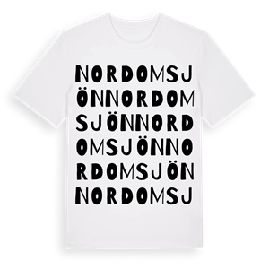 Nordomsjön ordlek t-shirt – ekologisk bomull t-shirt från Pinshirt