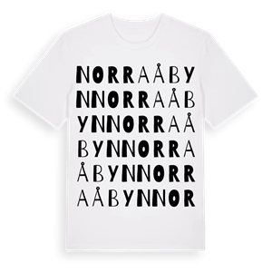 Norra Åbyn ordlek t-shirt – ekologisk bomull t-shirt från Pinshirt