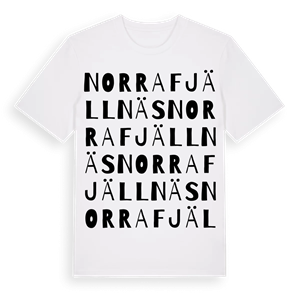 Norra Fjällnäs ordlek t-shirt – ekologisk bomull t-shirt från Pinshirt