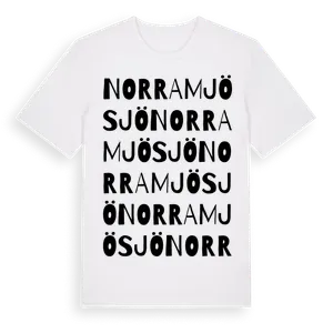 Norra Mjösjö ordlek t-shirt – ekologisk bomull t-shirt från Pinshirt