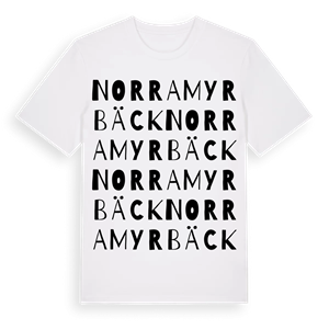 Norra myrbäck ordlek t-shirt – ekologisk bomull t-shirt från Pinshirt