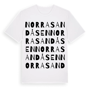 Norra Sandåsen ordlek t-shirt – ekologisk bomull t-shirt från Pinshirt