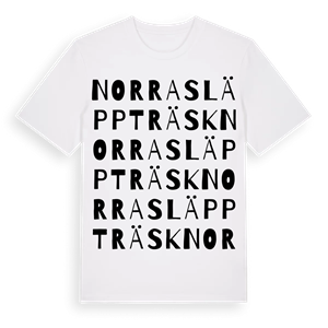 Norra Släppträsk ordlek t-shirt – ekologisk bomull t-shirt från Pinshirt