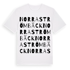Norra Strömbäck ordlek t-shirt – ekologisk bomull t-shirt från Pinshirt