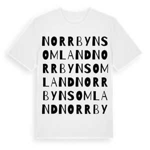Norrbyns omland ordlek t-shirt – ekologisk bomull t-shirt från Pinshirt