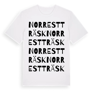 Norrestträsk ordlek t-shirt – ekologisk bomull t-shirt från Pinshirt