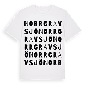 Norrgravsjö ordlek t-shirt – ekologisk bomull t-shirt från Pinshirt