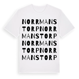 Norrmanstorp ordlek t-shirt – ekologisk bomull t-shirt från Pinshirt