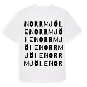 Norrmjöle ordlek t-shirt – ekologisk bomull t-shirt från Pinshirt